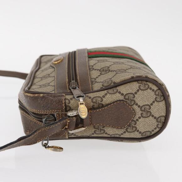 GUCCI GG Supreme Web Sherry Line Bag PVC Beige Gold 32 02 004 Auth 151575 - Picture 4 of 16